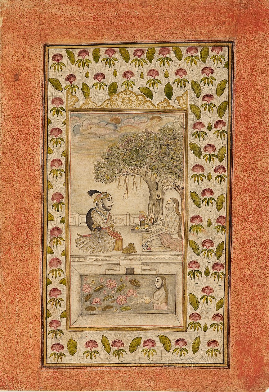 Maharana Sangram Singhi z wizytą u jogina, 1710-1715 autorstwa Unbekannt