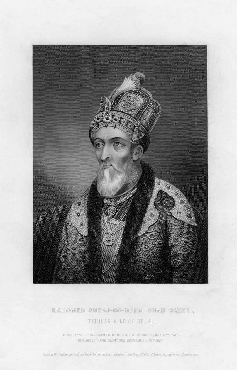 Mahomed Suraj-Oo-Deen Shah Gazee, tytularny król Delhi, XIX w. autorstwa Unbekannt