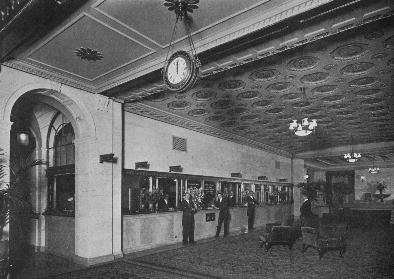 Główne biuro przylegające do holu wejściowego, Roosevelt Hotel, Nowy Jork, 1924 autorstwa Unbekannt