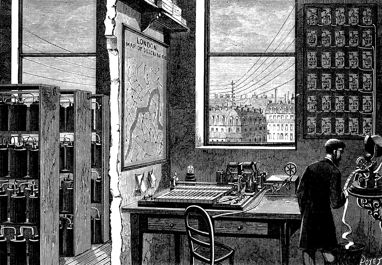 Stacja główna Exchange Telegraph Company, Londyn, 1882 r. autorstwa Unbekannt