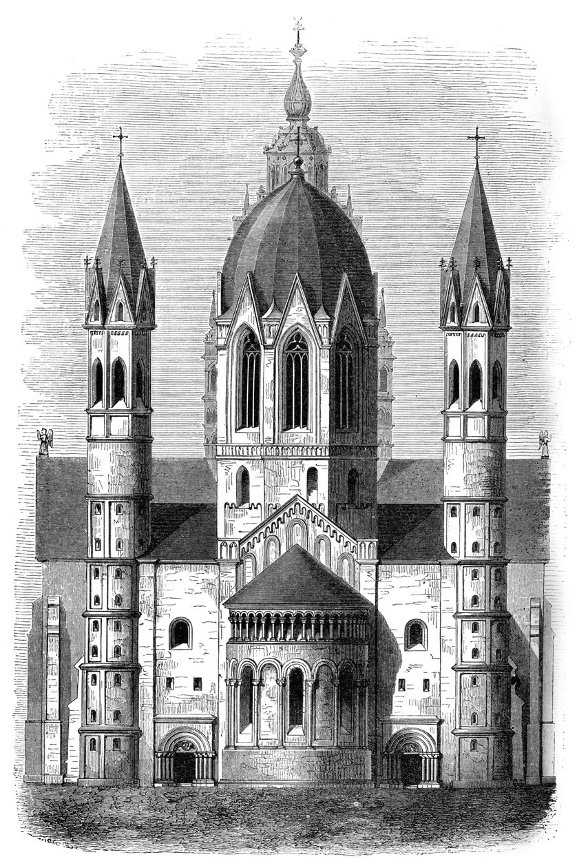 Katedra w Moguncji, Ren, Niemcy, XII i XIII wiek, 1870 autorstwa Unbekannt