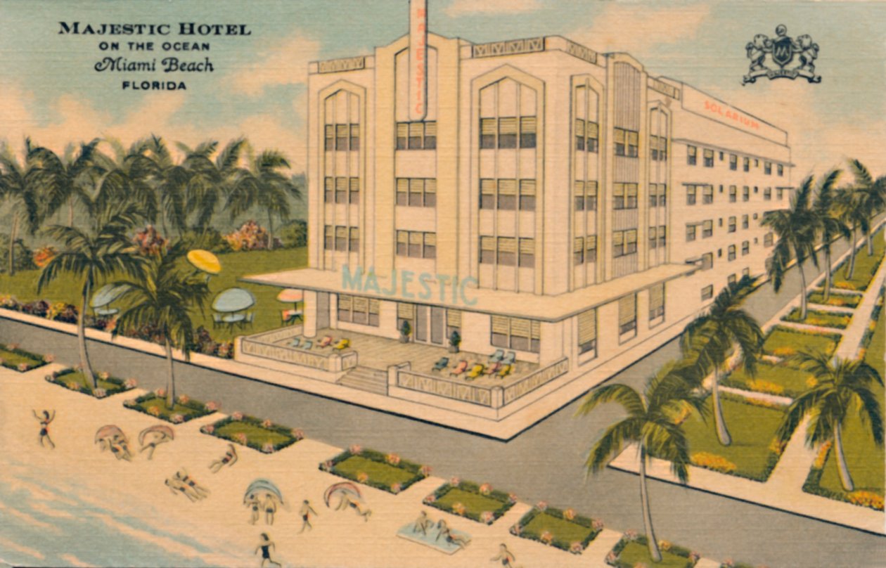 Majestic Hotel nad Oceanem. Miami Beach, Floryda, ok. 1940 r. autorstwa Unbekannt
