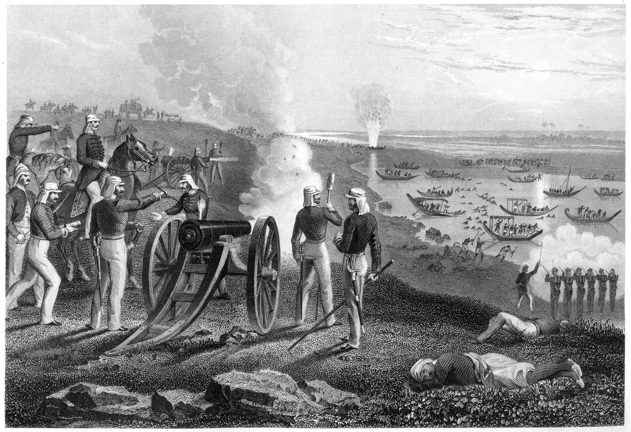 Major Eyre kierujący buntownikami z Oude z Allahabadu, 1857, c1860 autorstwa Unbekannt