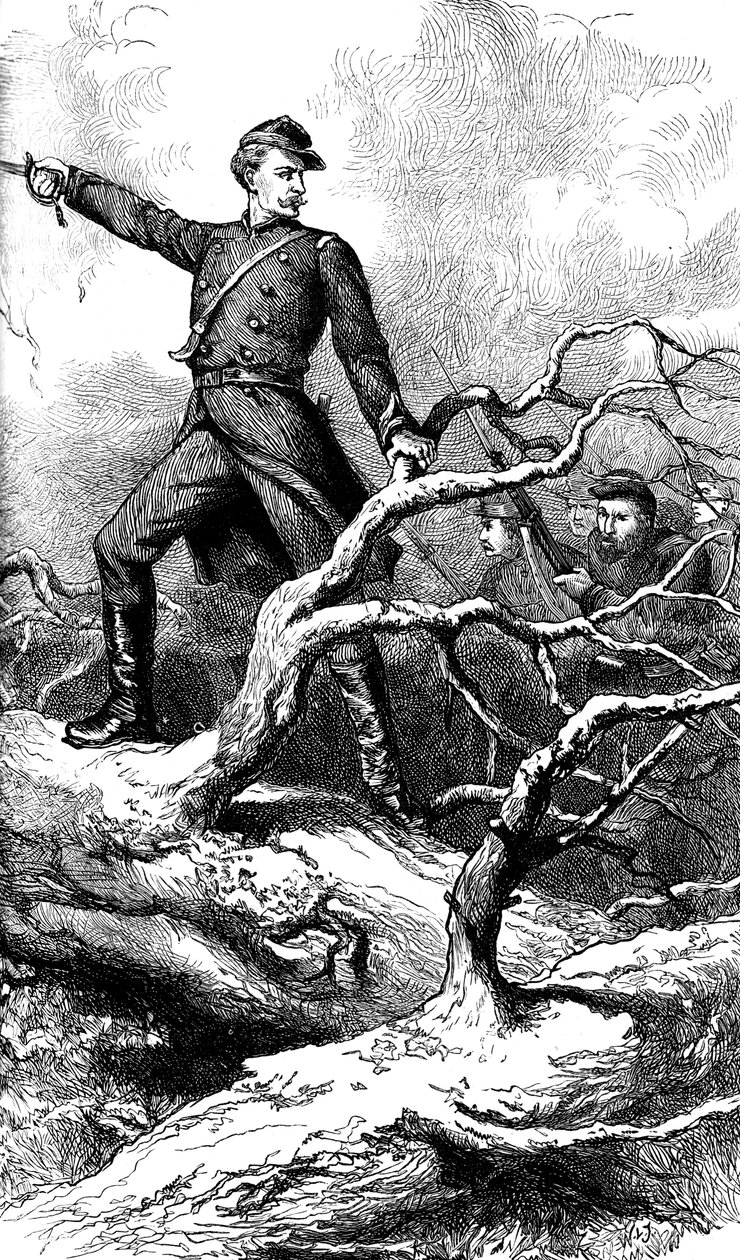 Major Theodore Winthrop w Big Bethel, Wirginia, 1861 c1880 autorstwa Unbekannt