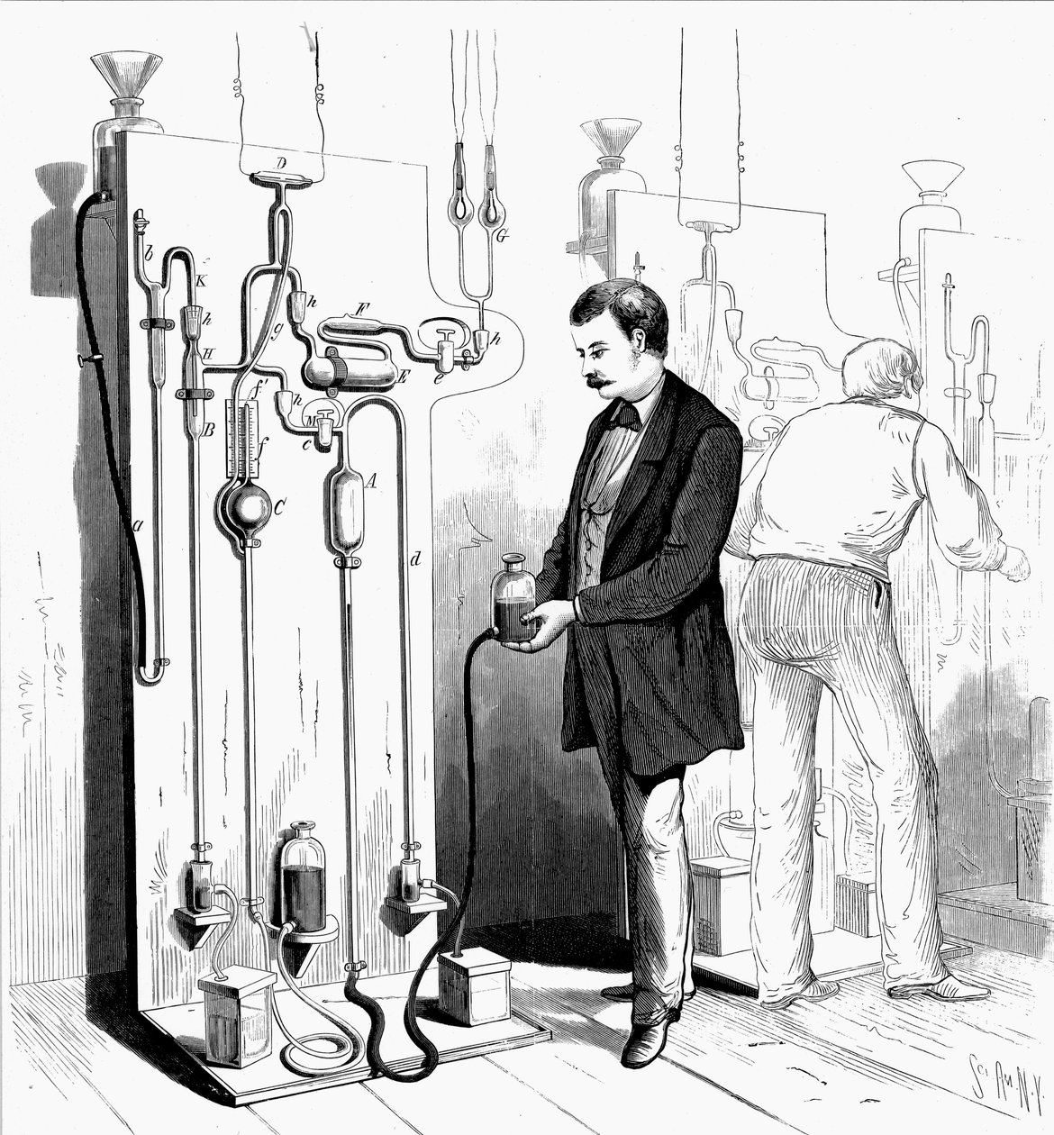 Produkcja żarówek Edisona, 1880 autorstwa Unbekannt