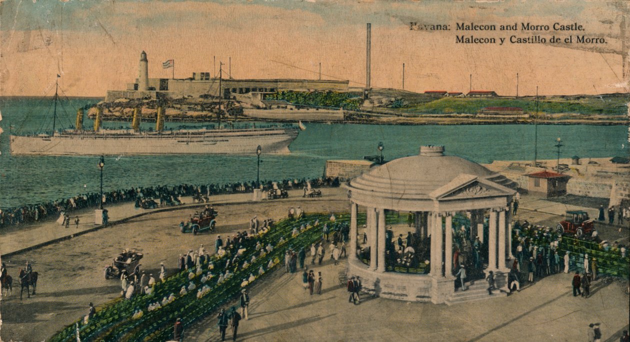 Zamek Malecon i Morro, Hawana, Kuba, ok. 1920 r. autorstwa Unbekannt