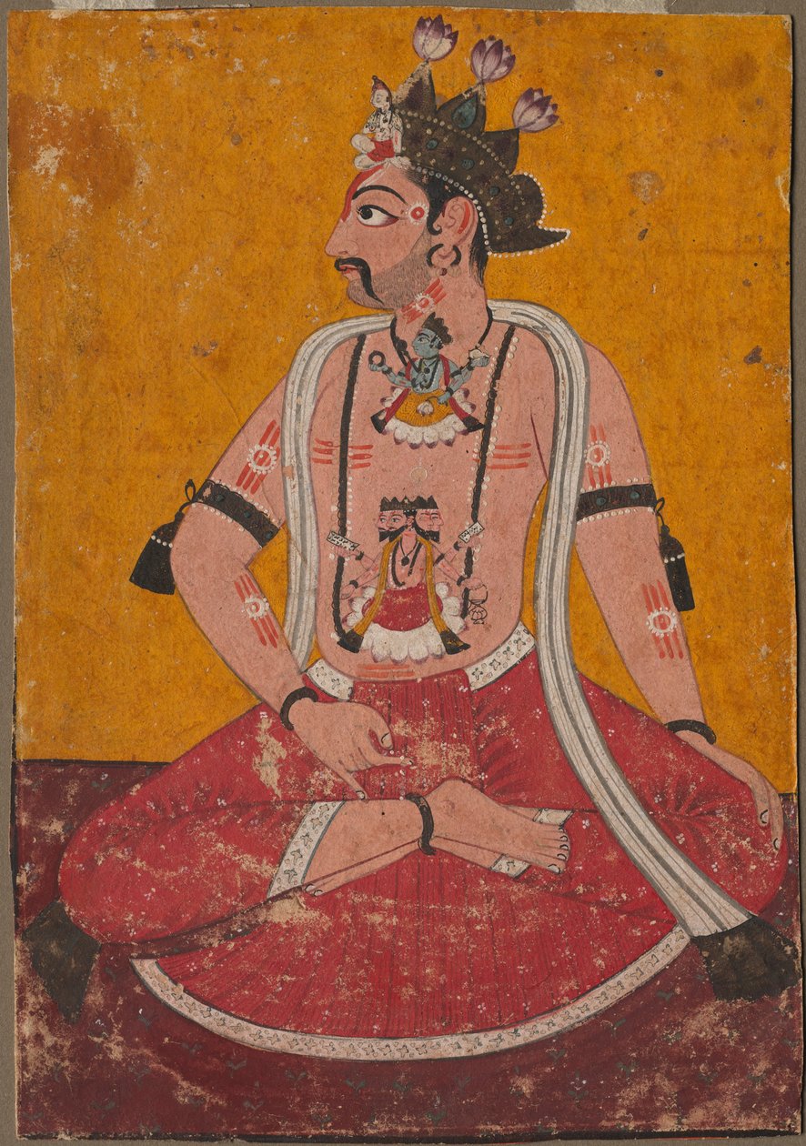 Man Dhata w pozycji jogina, c. 1690-1700. autorstwa Unbekannt