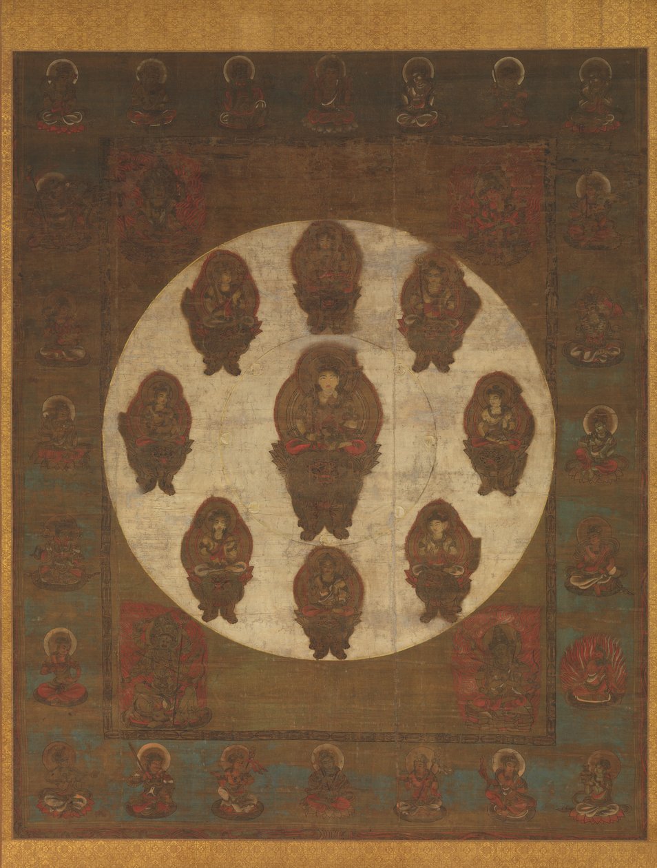 Mandala Monju Bosatsu, XIII wiek. autorstwa Unbekannt