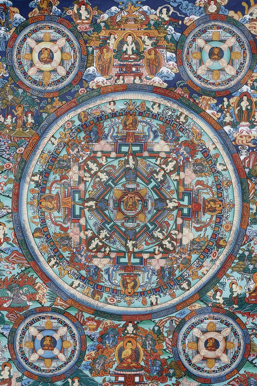Mandalo Tybetański Thangka, Bhaktapur, Nepal autorstwa Unbekannt