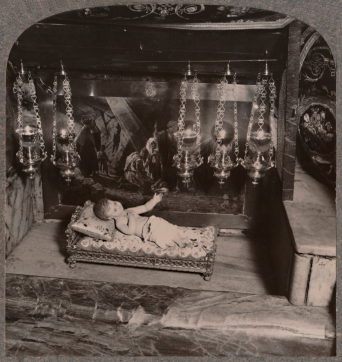 Żłób Chrystusa, cerkiew Narodzenia, Betlejem, ok. 1900 autorstwa Unbekannt