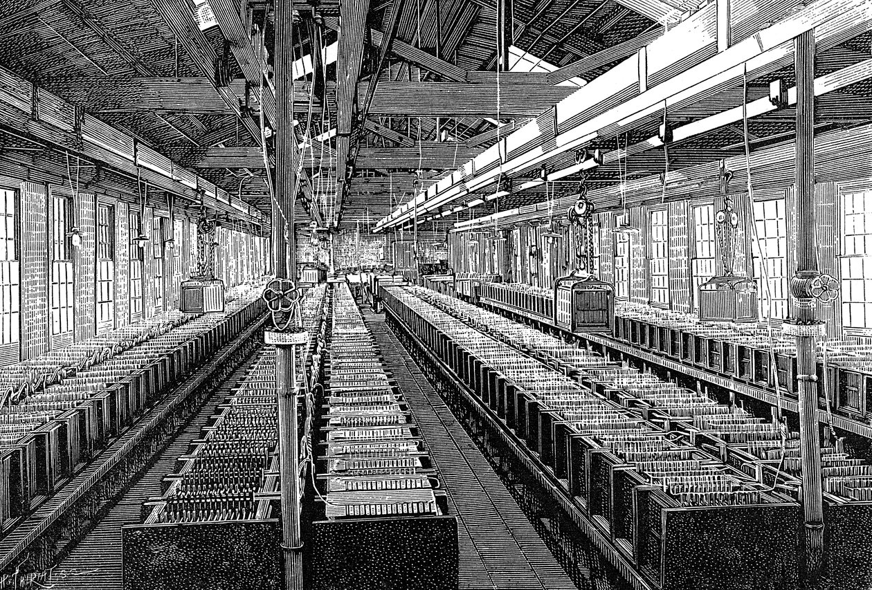 Produkcja akumulatorów elektrycznych, USA, 1887 r. autorstwa Unbekannt