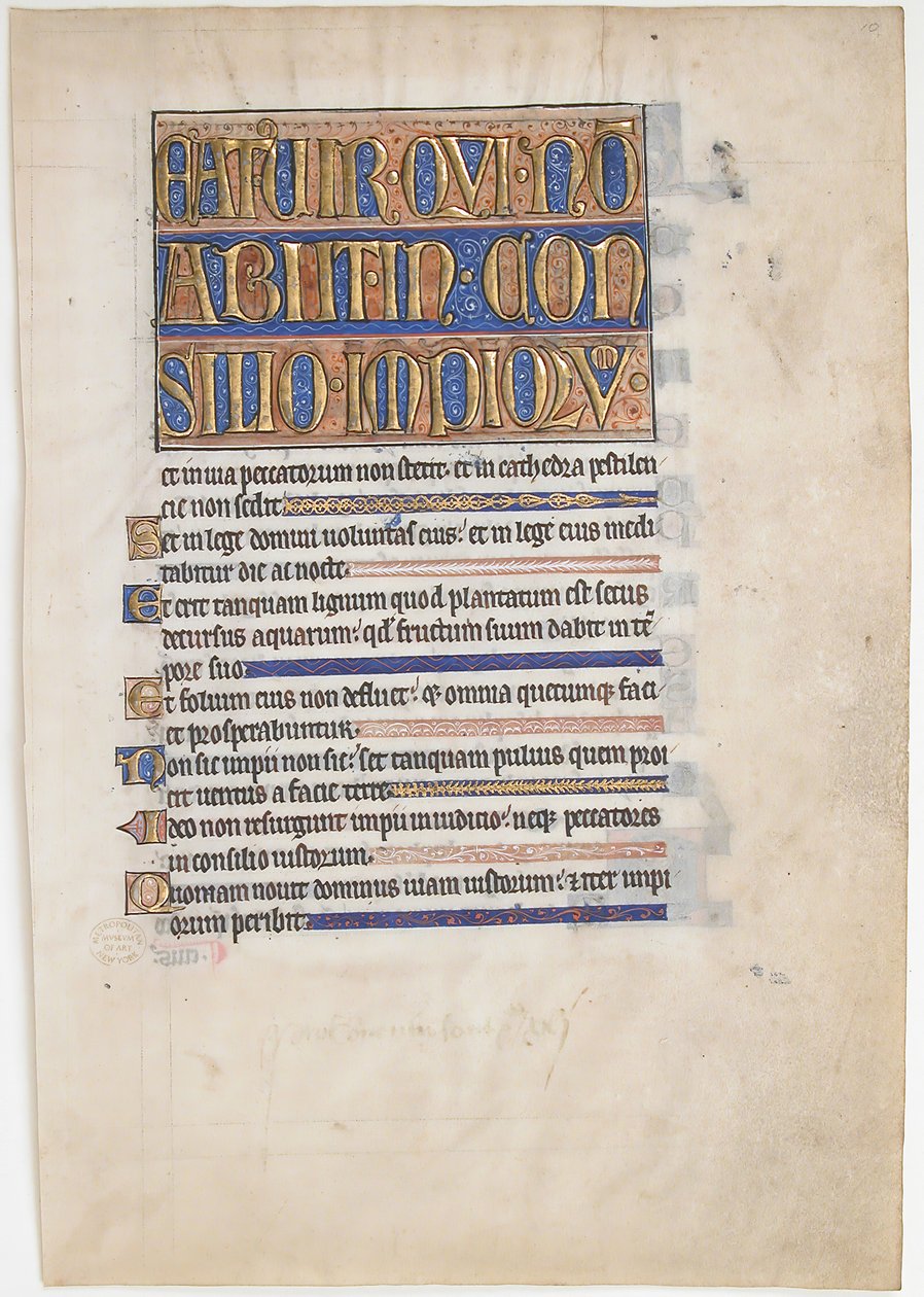 Rękopis z Psałterza Królewskiego, 1250-70. autorstwa Unbekannt