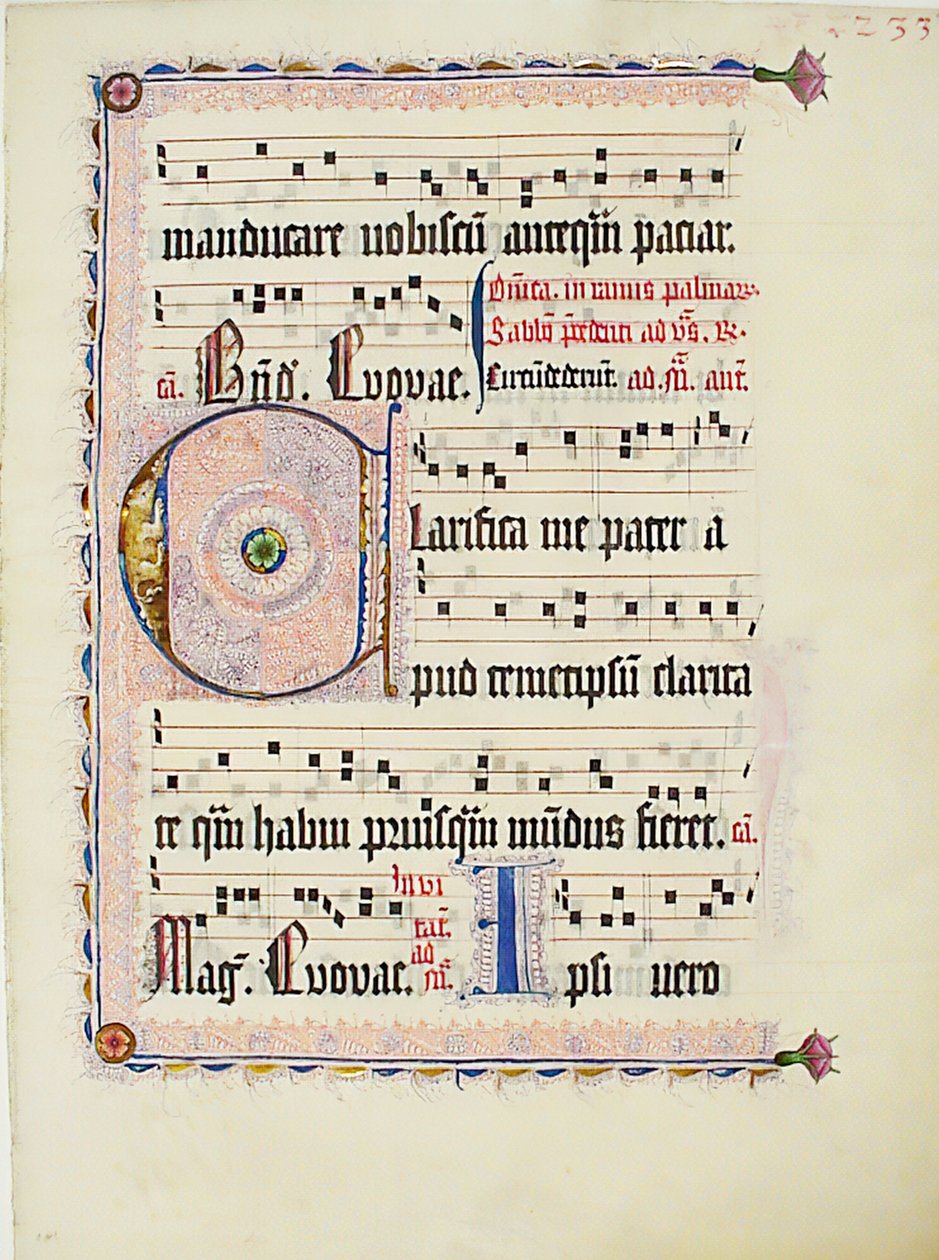 Karta rękopisu z inicjałem C, z antyfonarza, j. niem., ca. 1425-50. autorstwa Unbekannt