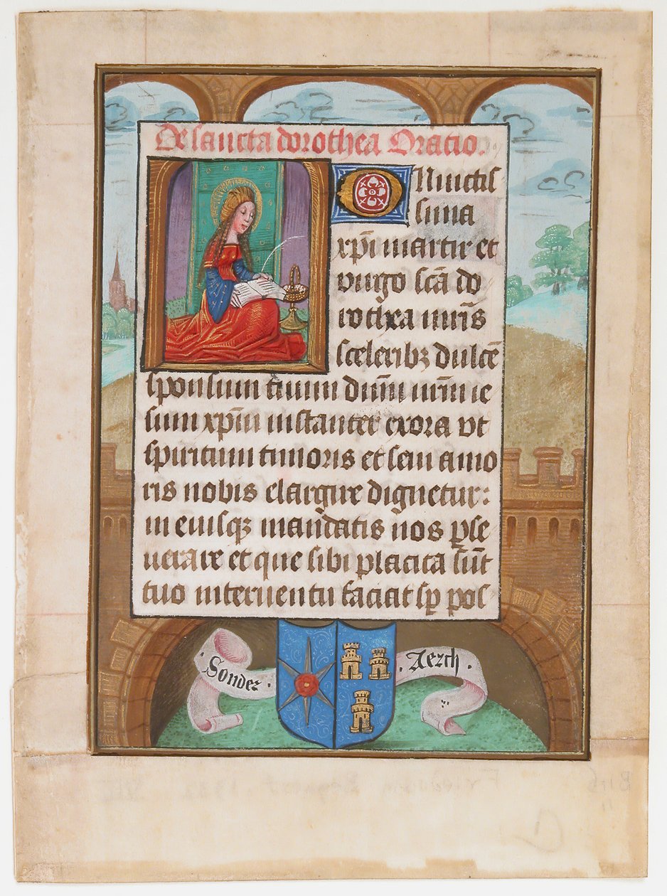 Rękopis ze św. Dorotą, z Księgi Godzin, ca. 1500. autorstwa Unbekannt