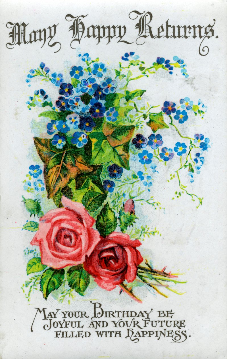Wiele szczęśliwych powrotów, kartka urodzinowa, ok. 1921 r. autorstwa Unbekannt