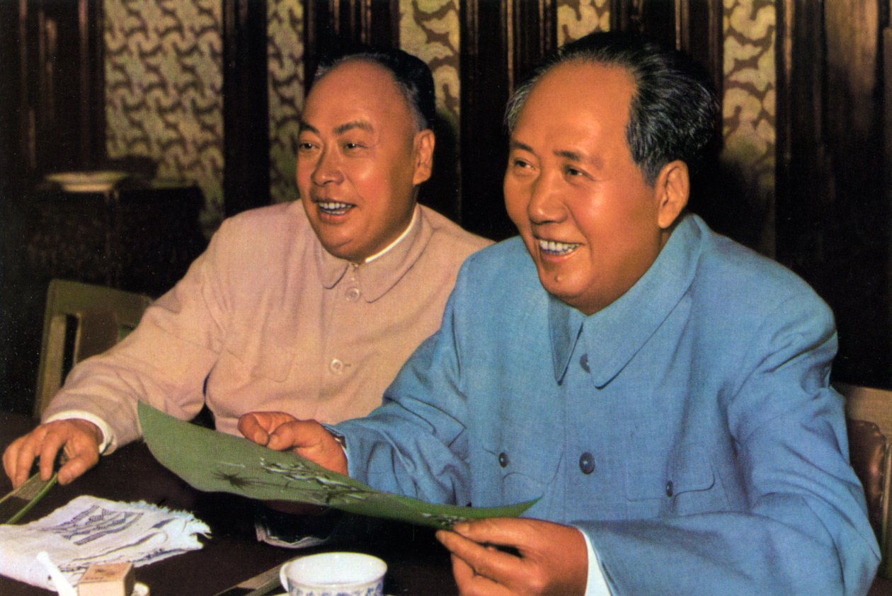 Mao Zedong i Chen Yi i, chińscy przywódcy komunistyczni, są od 1960 r autorstwa Unbekannt
