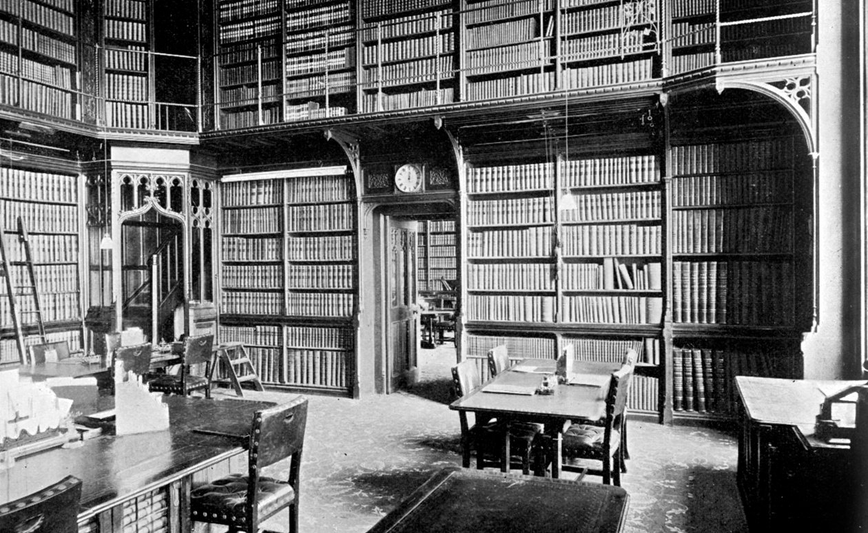 Sala Map, Biblioteka Izby Gmin, Pałac Westminsterski, Londyn, ok. 1905 r. autorstwa Unbekannt