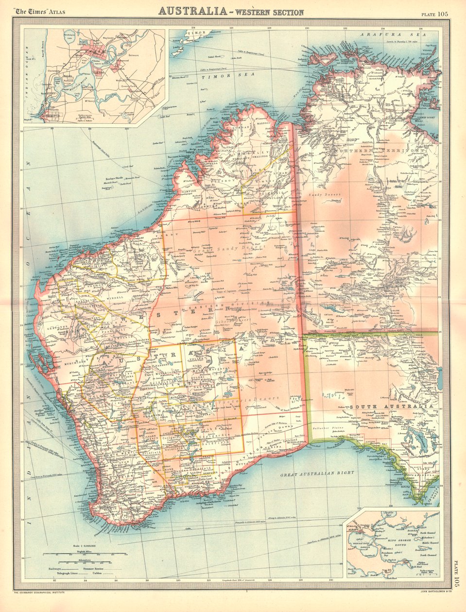 Mapa Australii - sekcja zachodnia autorstwa Unbekannt