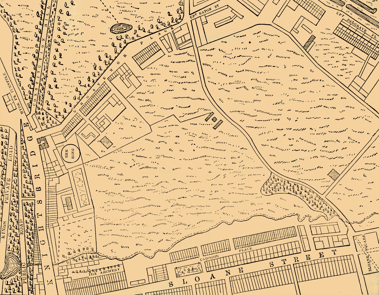 Mapa Belgravia, 1814, c1876. autorstwa Unbekannt