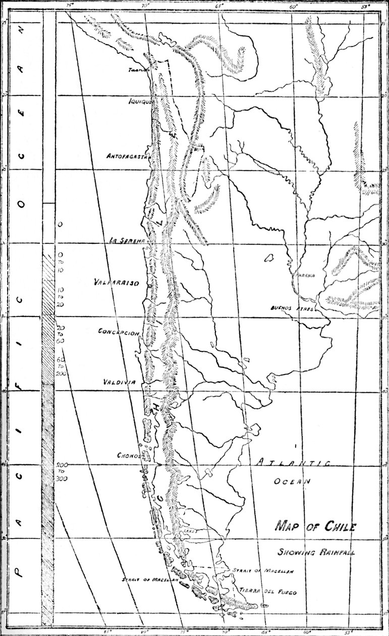 Mapa Chile, 1911 autorstwa Unbekannt
