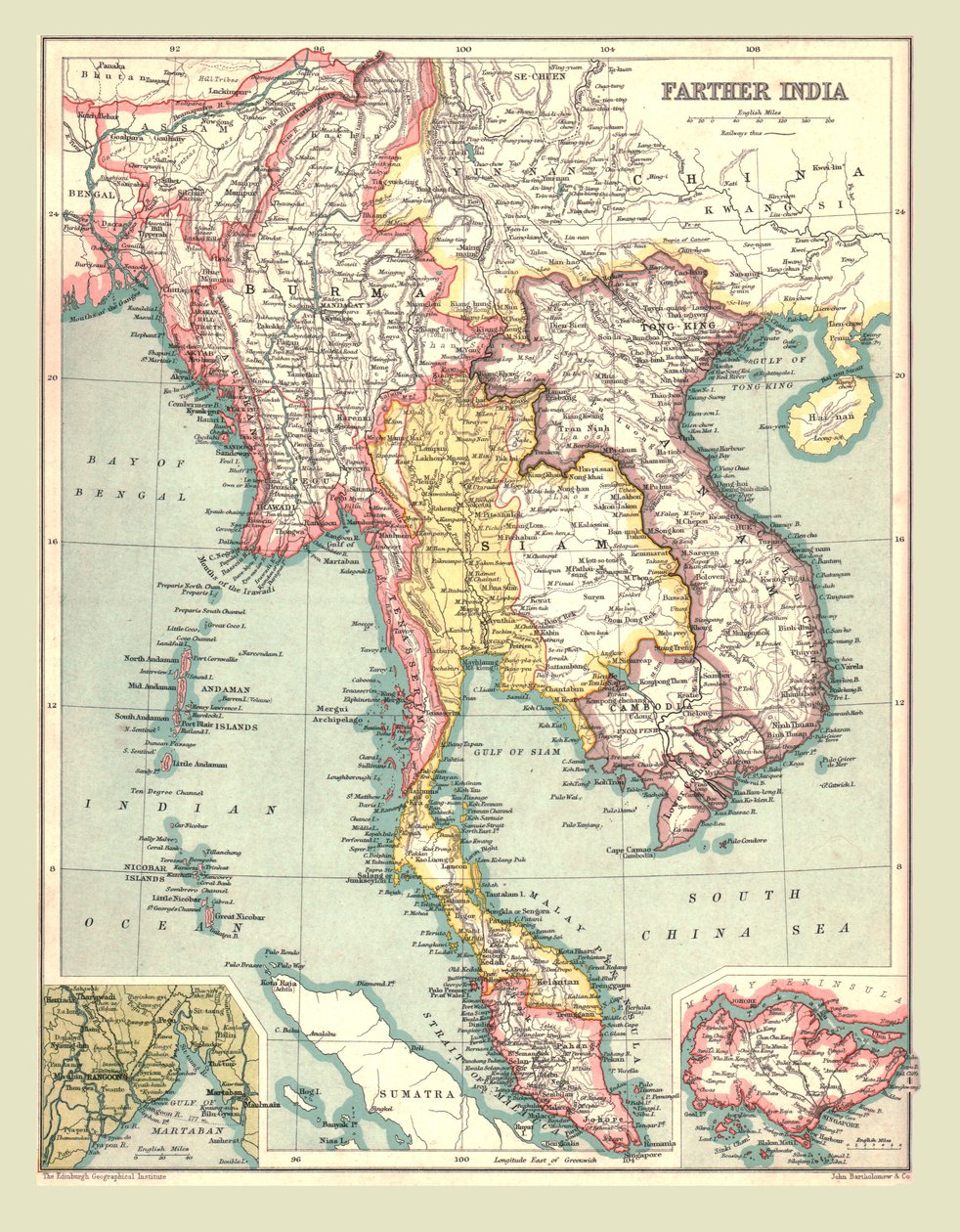 Mapa dalszych Indii, 1902. autorstwa Unbekannt