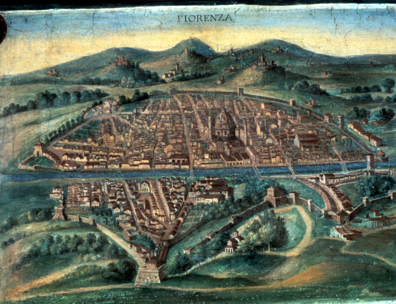 Mapa Florencji, XV wiek autorstwa Unbekannt