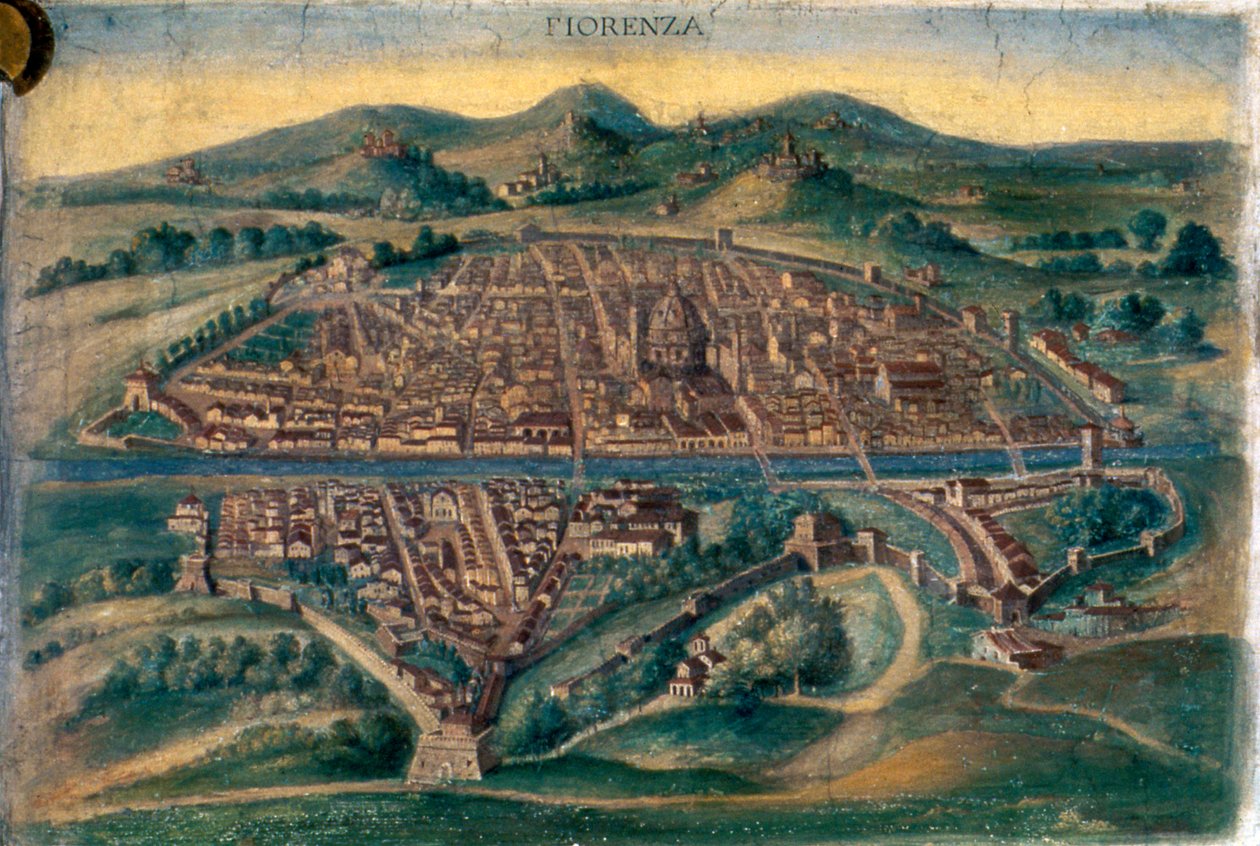 Mapa Florencji, XV wiek autorstwa Unbekannt