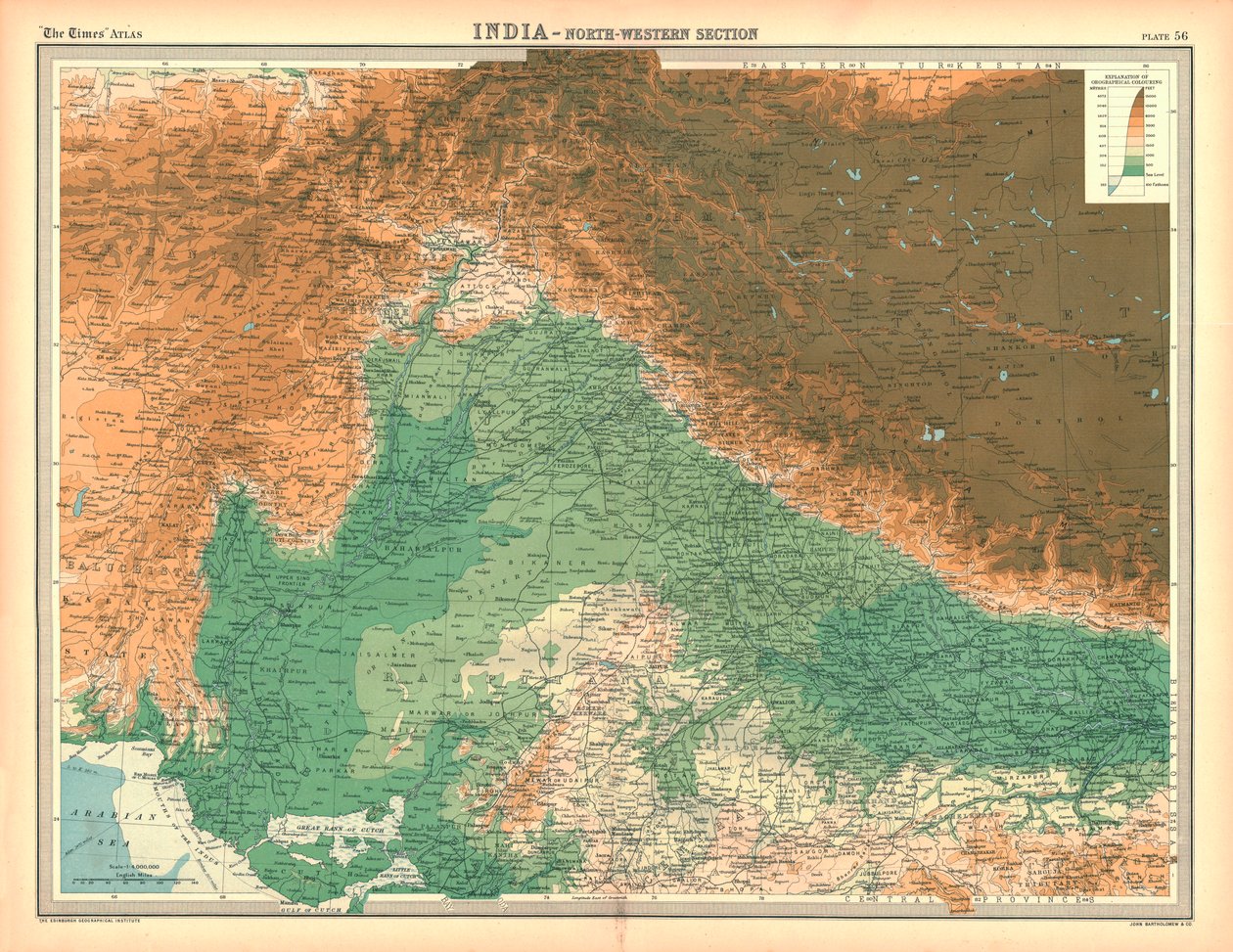 Mapa Indii - sekcja północno-zachodnia autorstwa Unbekannt