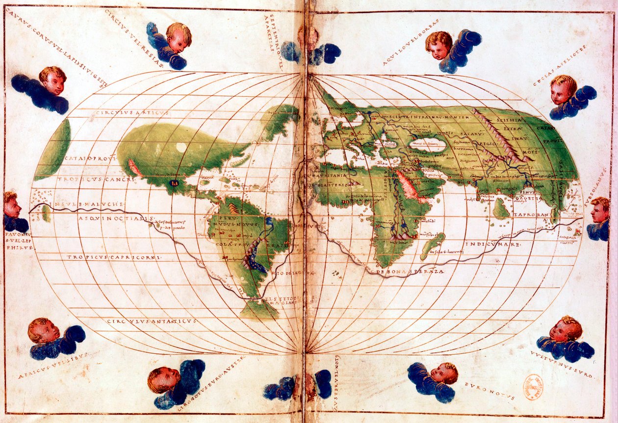 Mapa podróży dookoła świata Magellana, 1519-1521 autorstwa Unbekannt