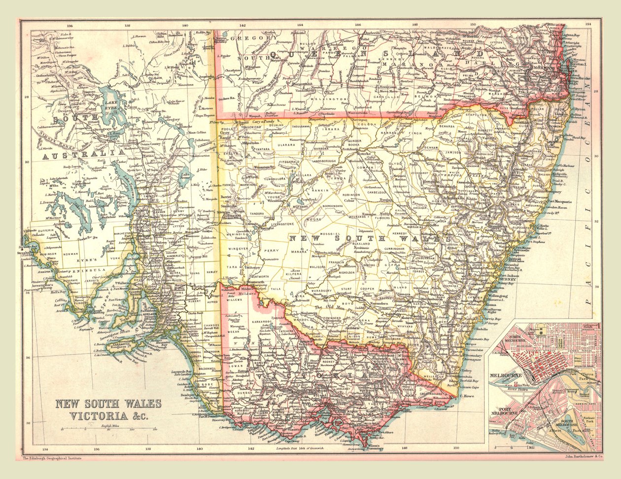 Mapa Nowej Południowej Walii i Wiktorii, 1902. autorstwa Unbekannt