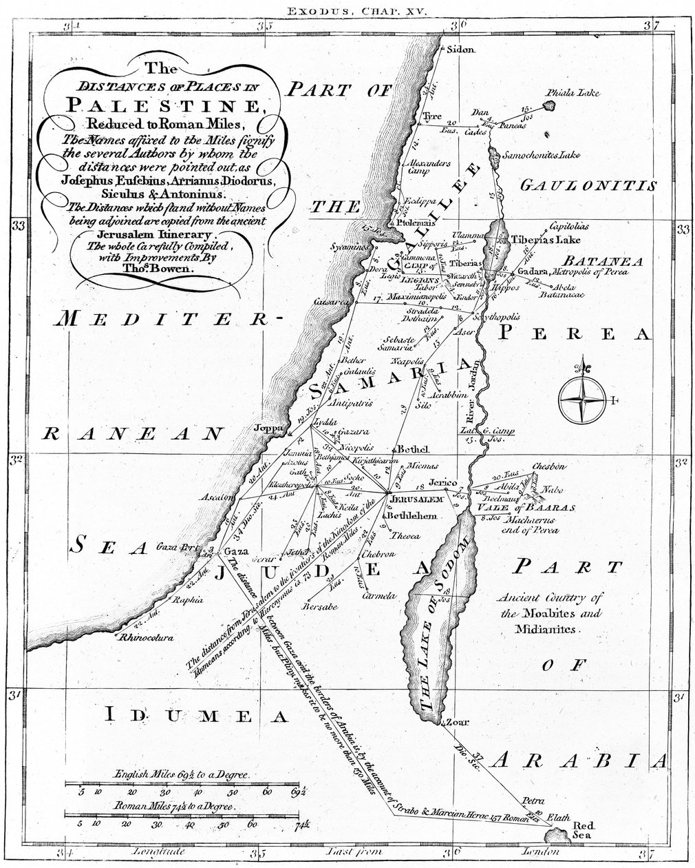 Mapa Palestyny na podstawie starożytnych autorów, ok. 1830 r. autorstwa Unbekannt