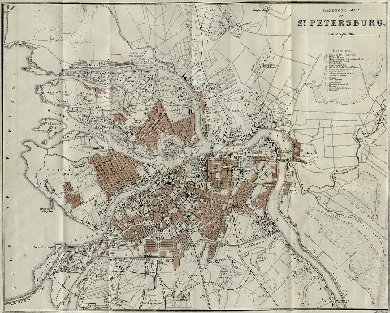 Mapa Petersburga, 1893 r. autorstwa Unbekannt