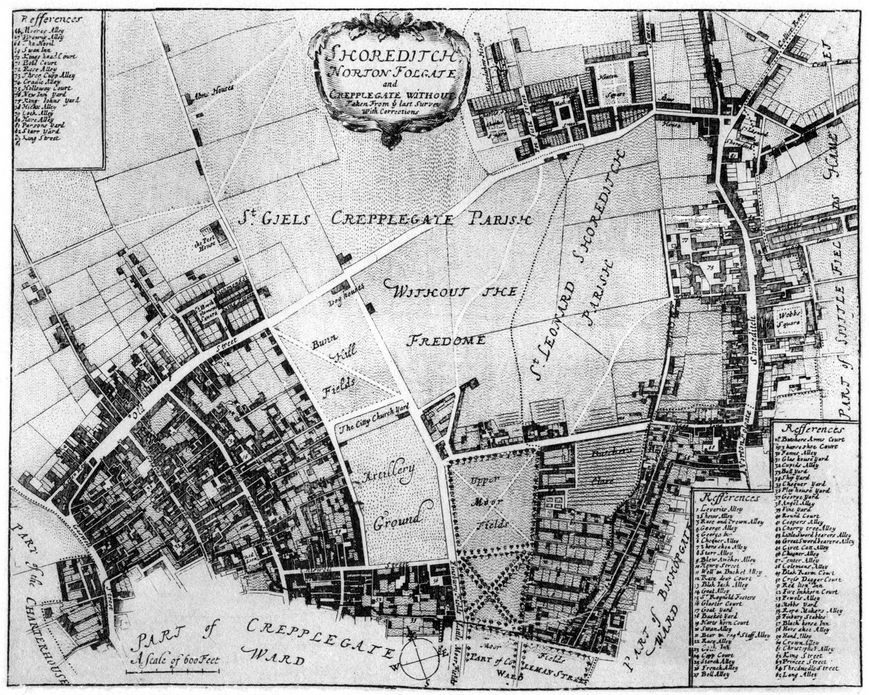 Mapa Shoreditch, Norton Folgate i Cripplegate, 1907 autorstwa Unbekannt
