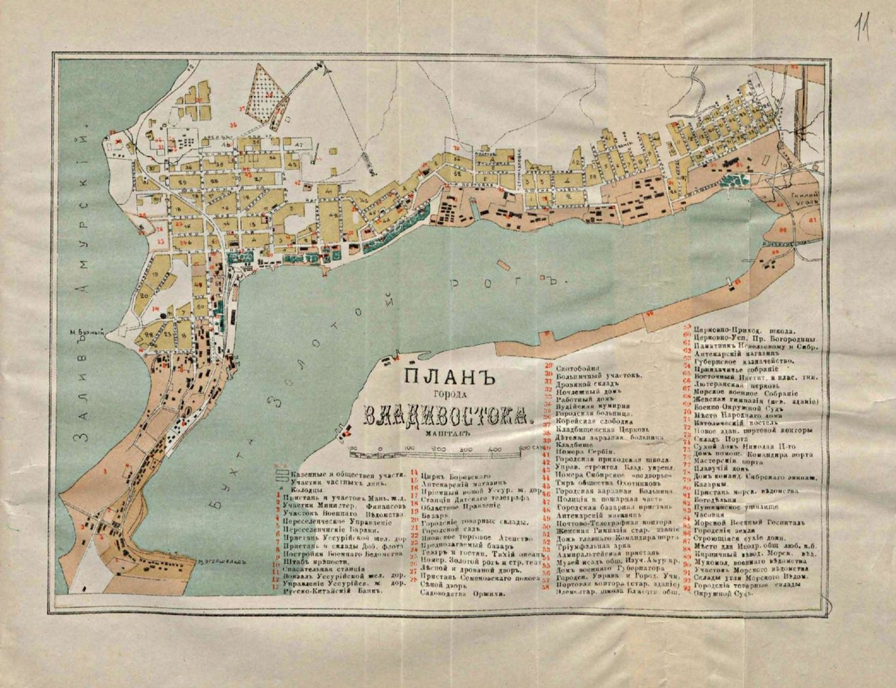 Mapa Władywostoku, 1902 autorstwa Unbekannt