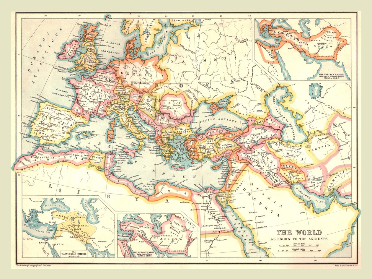 Mapa starożytnego świata, 1902. autorstwa Unbekannt