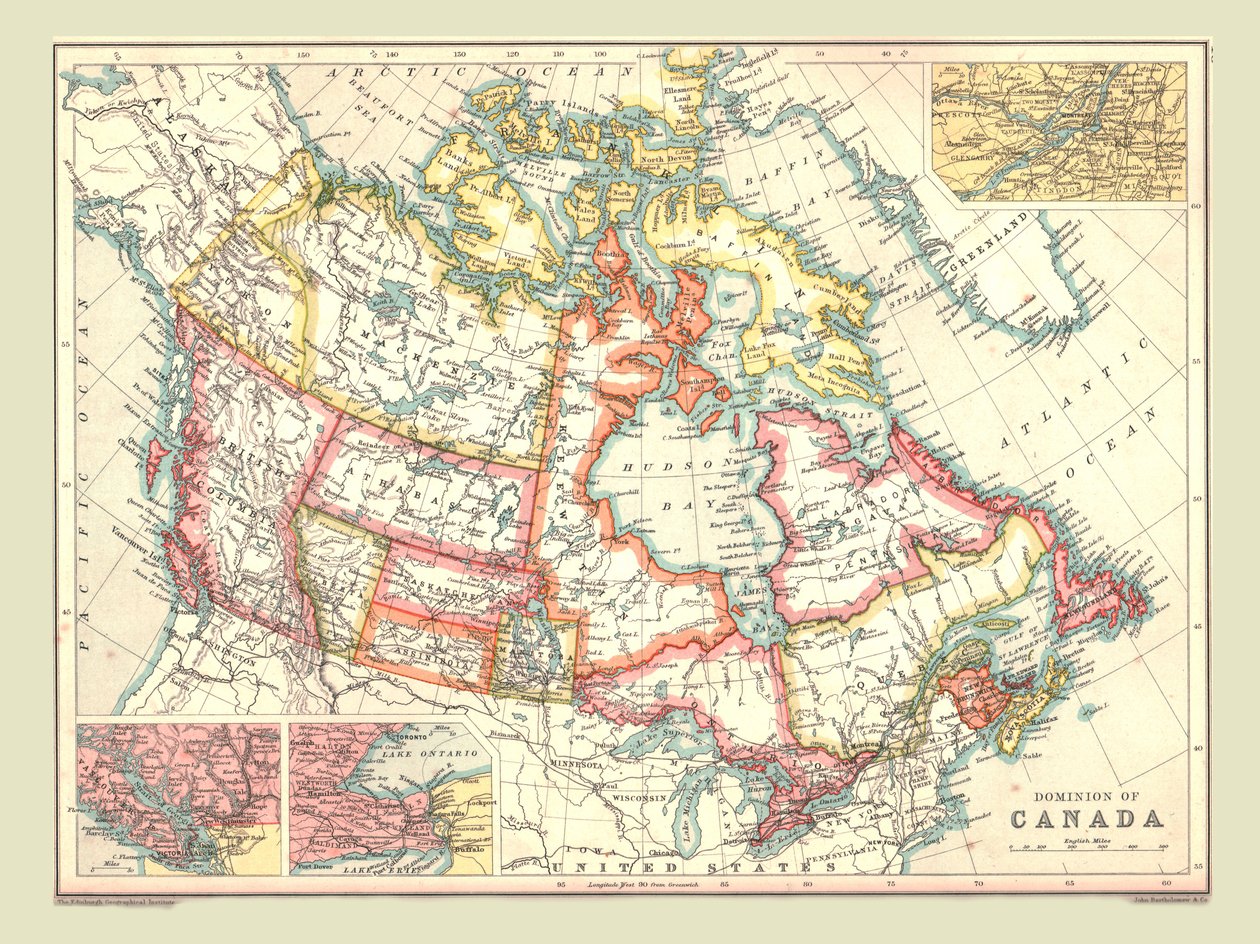 Mapa Dominium Kanady, 1902. autorstwa Unbekannt