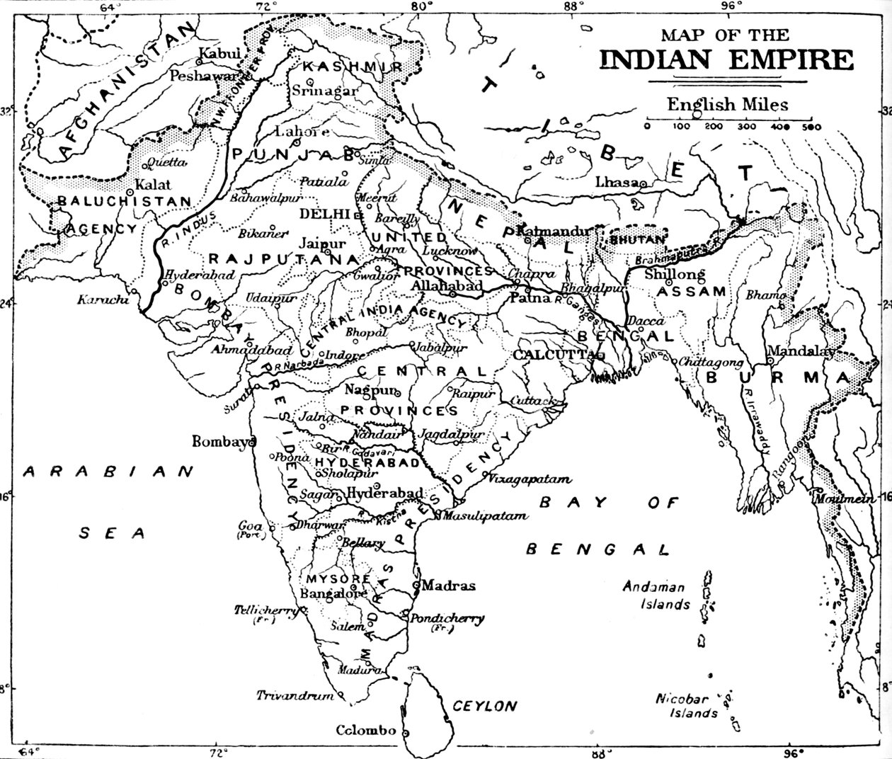 Mapa Imperium Indyjskiego, c1912 autorstwa Unbekannt