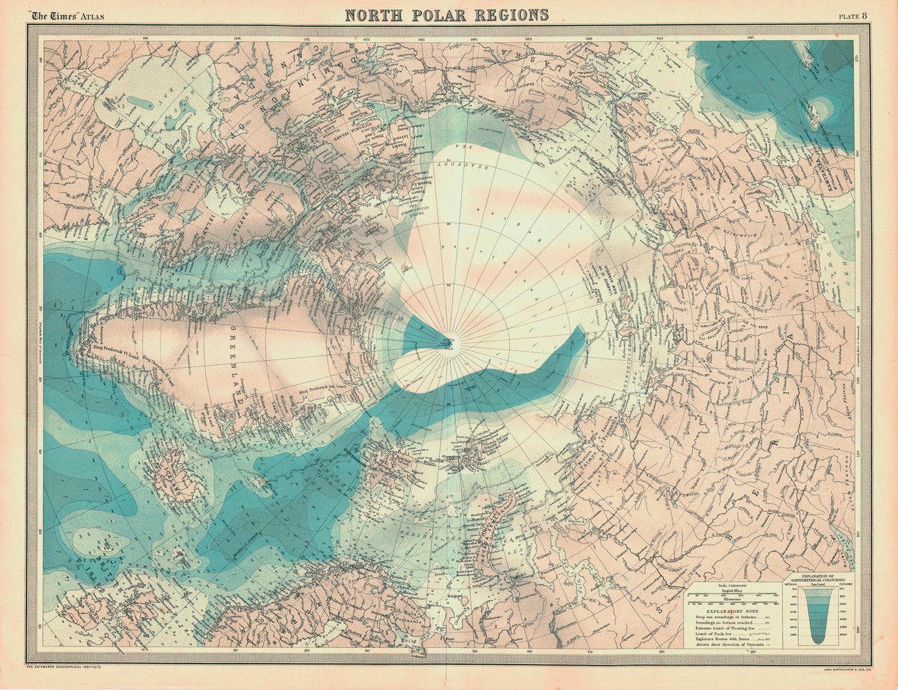Mapa regionów polarnych północnych autorstwa Unbekannt
