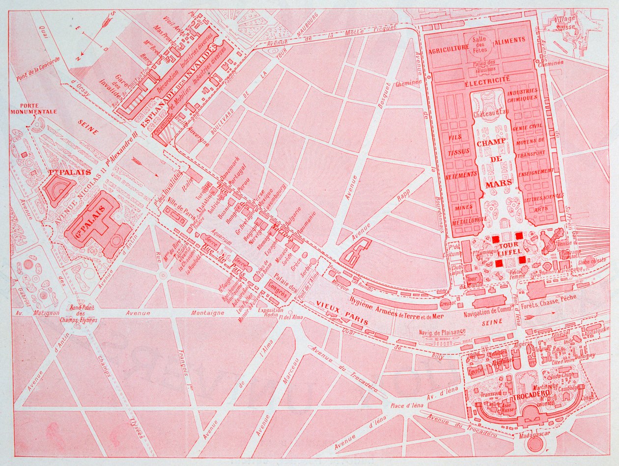Mapa Wystawy Powszechnej w Paryżu, 1900 autorstwa Unbekannt