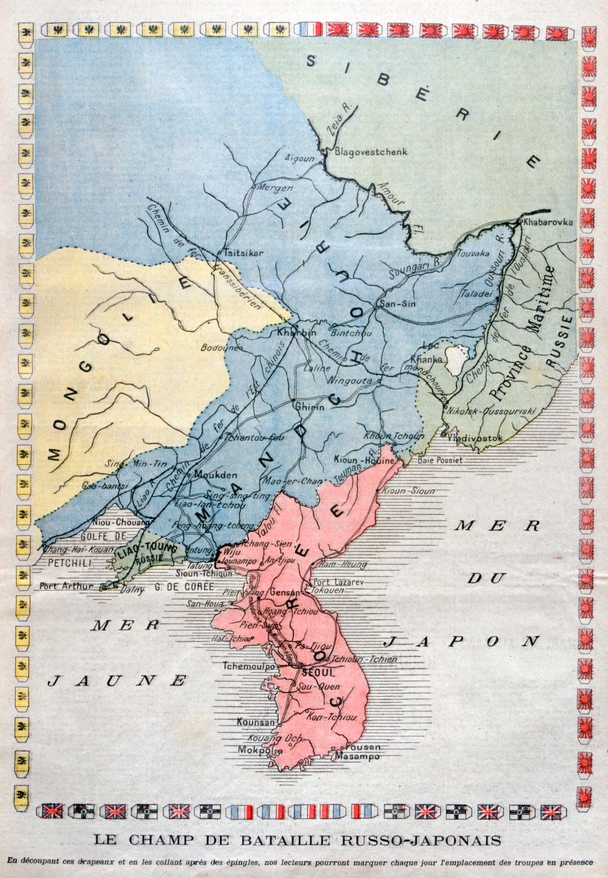 Mapa wojny rosyjsko-japońskiej, 1904 autorstwa Unbekannt