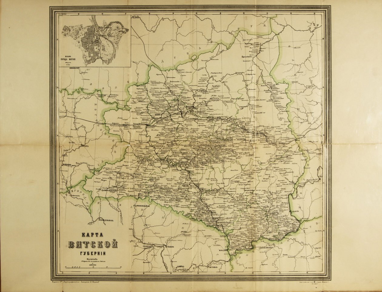Mapa Gubernatorstwa Wiackiego, ok. 1930 r. 1914 autorstwa Unbekannt