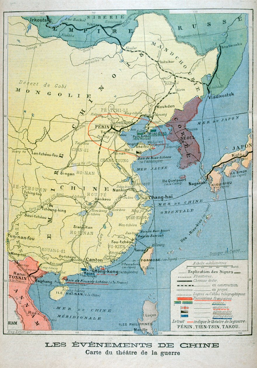 Mapa teatru wojny w Chinach, 1900 autorstwa Unbekannt