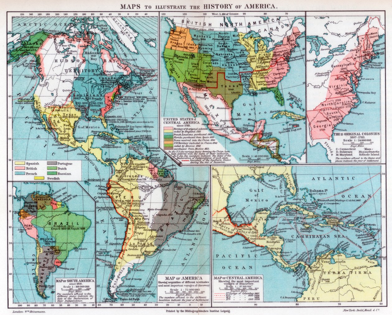 Mapy ilustrujące historię Ameryki, 1901 autorstwa Unbekannt