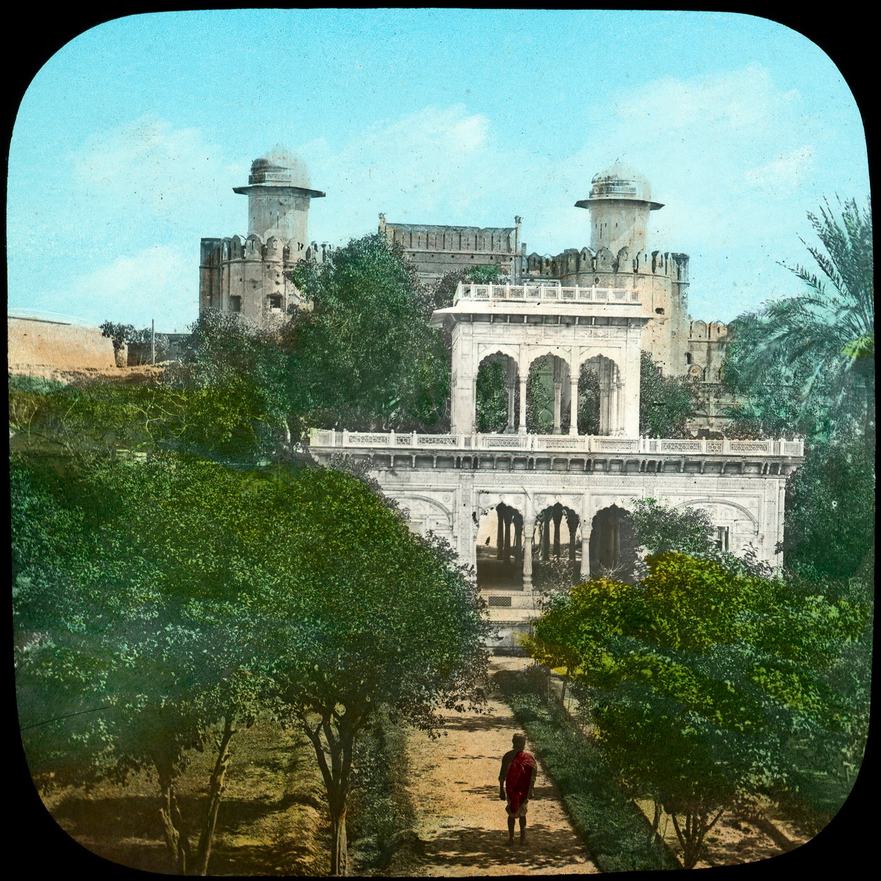 Marmurowy pawilon w Fort Gardens, Lahore, Indie, koniec XIX lub początek XX wieku autorstwa Unbekannt