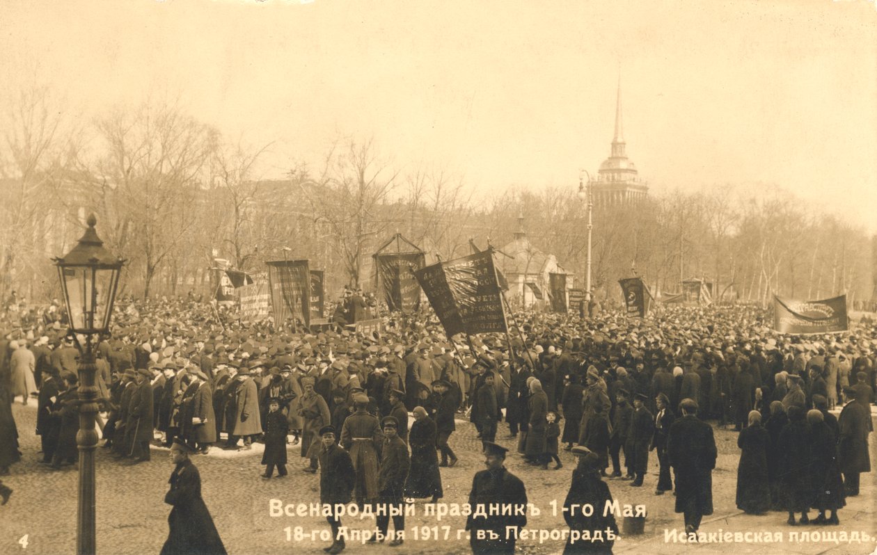 Marsze w Petersburgu, rewolucja rosyjska, 1917. autorstwa Unbekannt