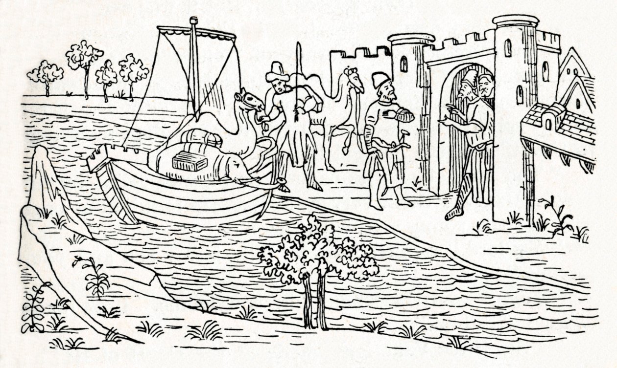 Marco Polo ląduje w Ormuz, ok. 1300, 1912 r. autorstwa Unbekannt