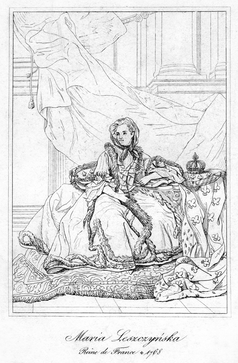 Maria Leszczyńska, królowa małżonka Ludwika XV we Francji, ok. XVII w. autorstwa Unbekannt