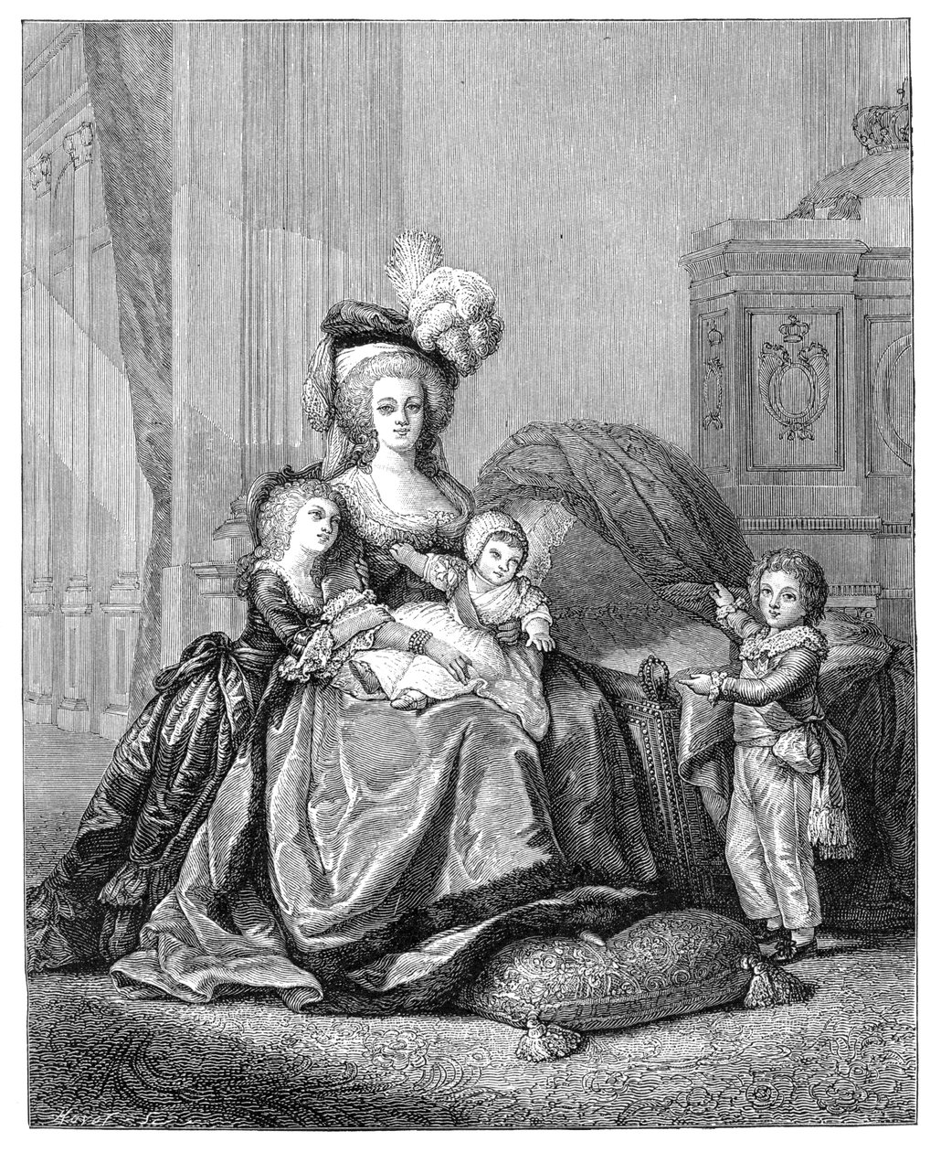 Maria Antonina i jej dzieci, c1787, 1885. autorstwa Unbekannt