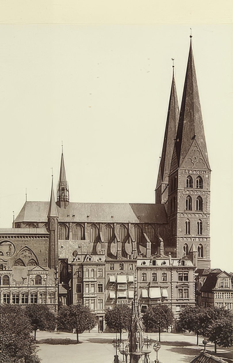 Marienkirche w Lubece. około 1900 autorstwa Unbekannt