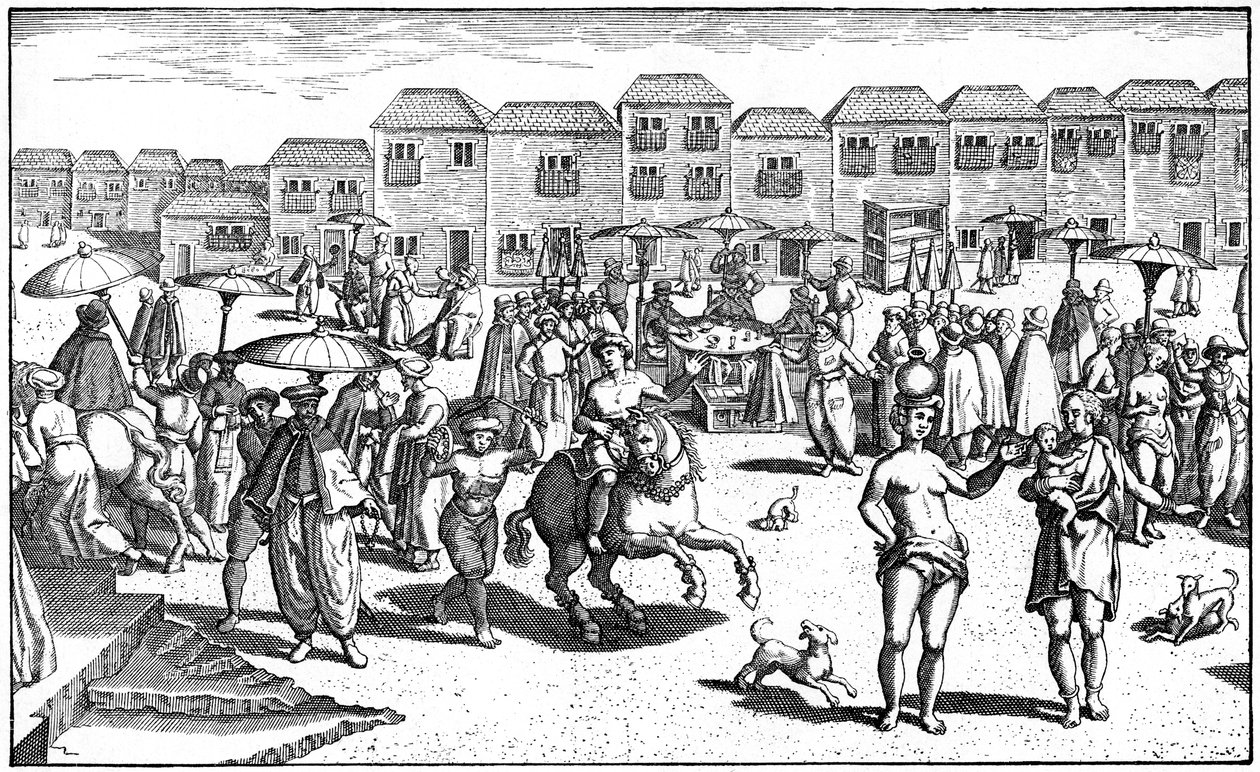 Rynek w Goa, Indie, 1599 autorstwa Unbekannt